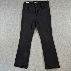 Levis 725 High Rise Bootcut Jeans Womens 31 Black Denim Pants Stretch Premium